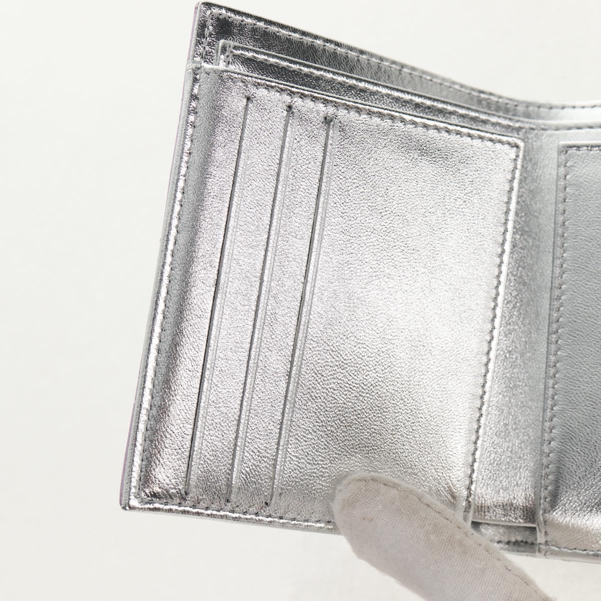 CHANEL Matelasse Gradient Compact Wallet Lamb Skin Purple CC Auth yk19643M