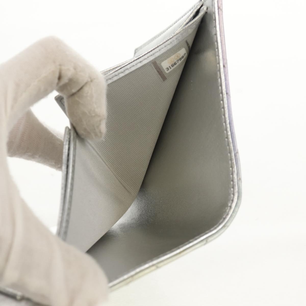 CHANEL Matelasse Gradient Compact Wallet Lamb Skin Purple CC Auth yk19643M