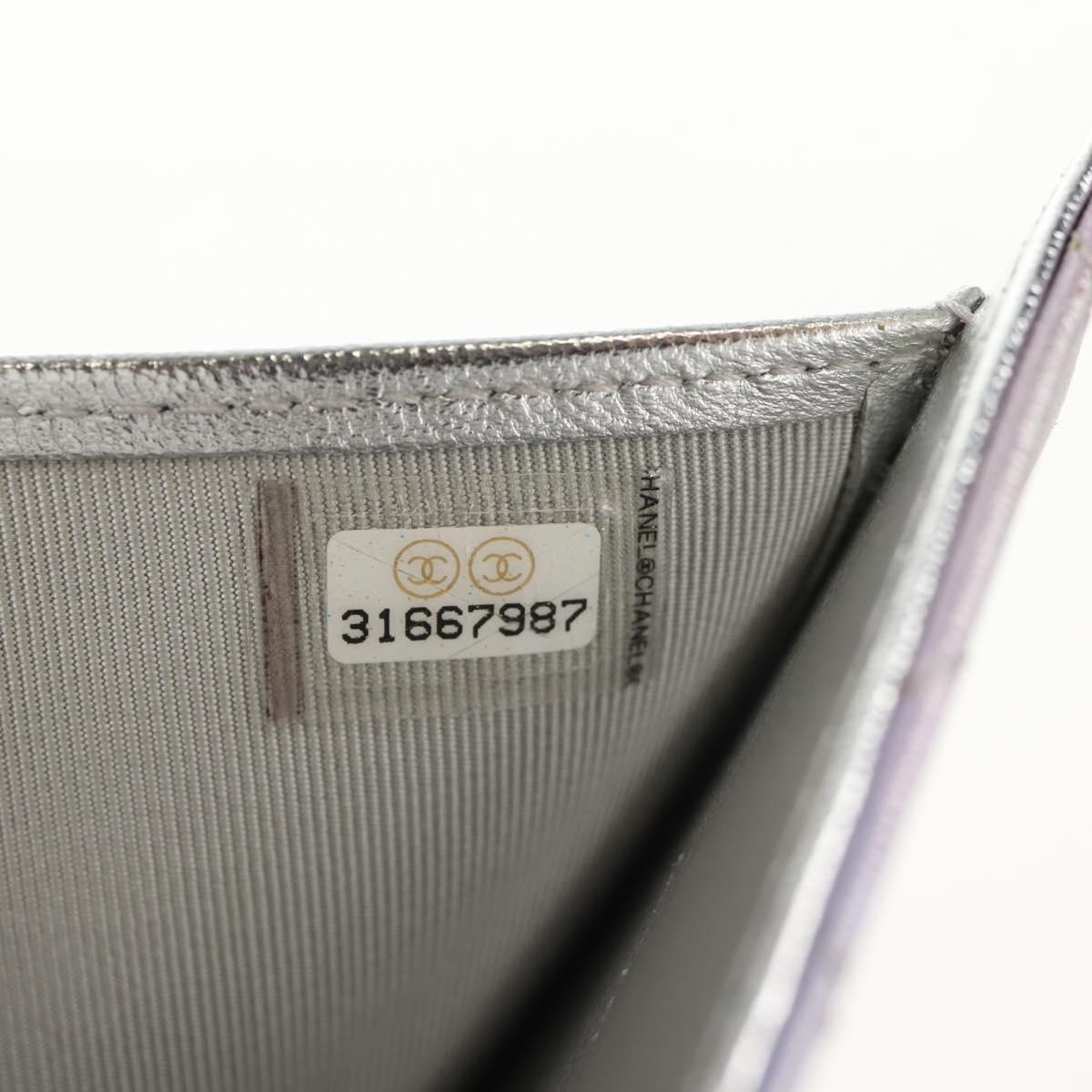 CHANEL Matelasse Gradient Compact Wallet Lamb Skin Purple CC Auth yk19643M