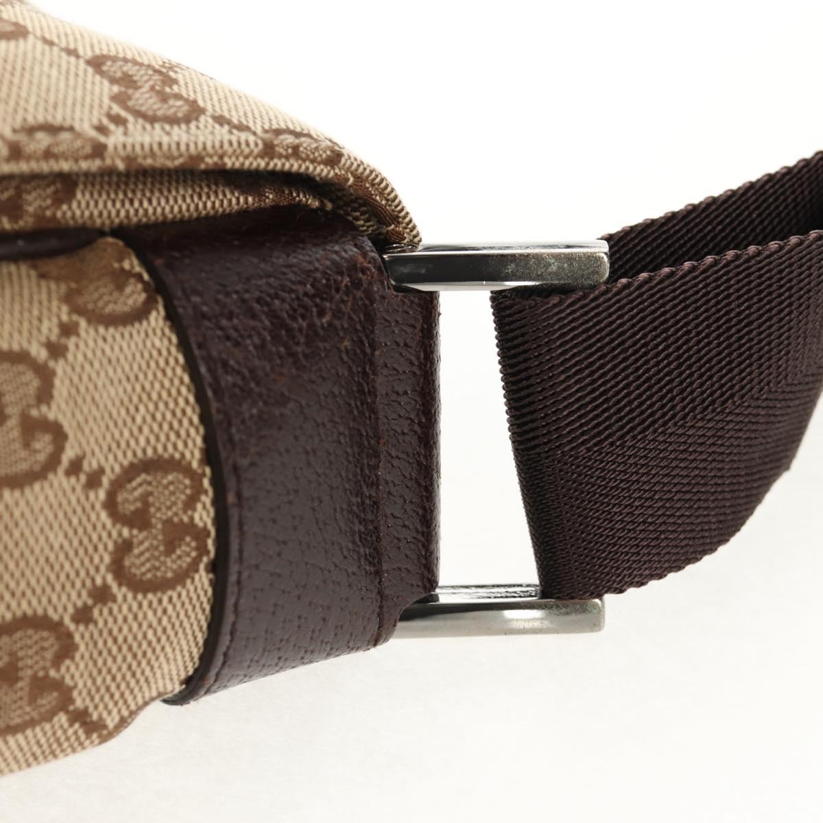 GUCCI GG Canvas Shoulder Bag Beige Silver 146236 Auth yk19669V