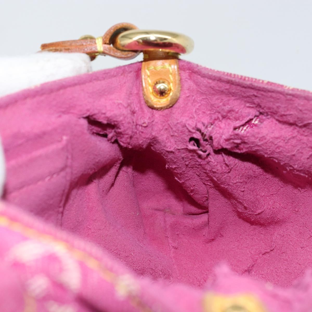 LOUIS VUITTON Monogram Denim Mini Preity Bag Pink M95216 LV Auth yk19674