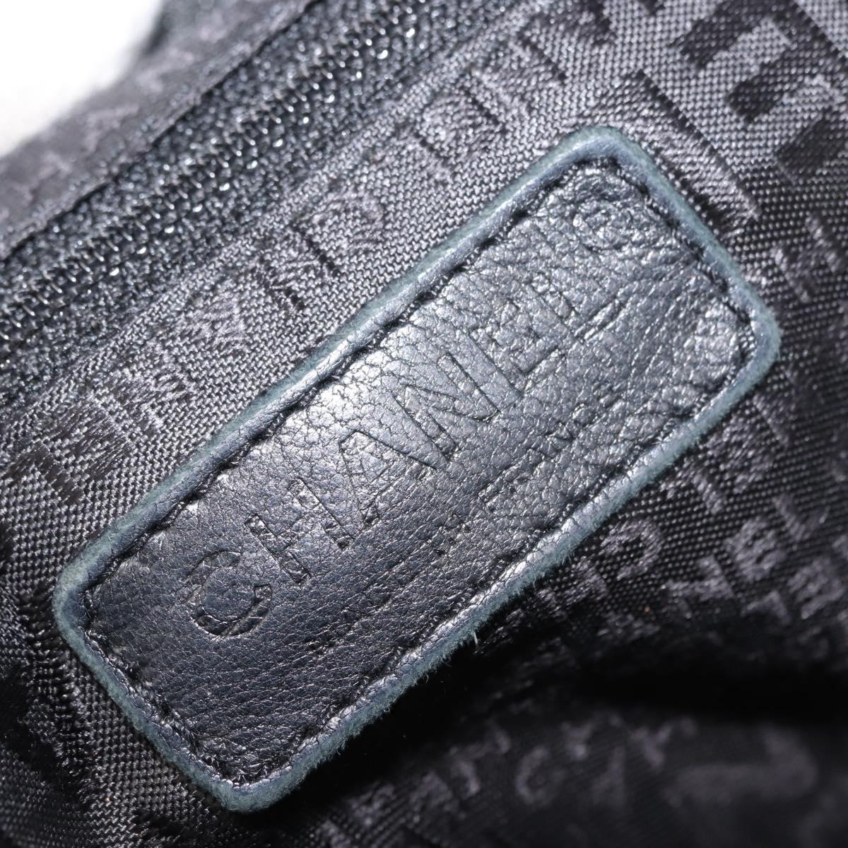 CHANEL Hobo Shoulder Bag Lamb Skin Black Silver CC Auth yk19676