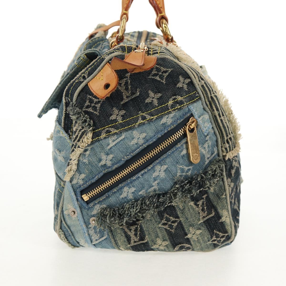 LOUIS VUITTON Monogram Denim Patchwork Speedy 30 Bag Blue M95380 Auth yk19687A