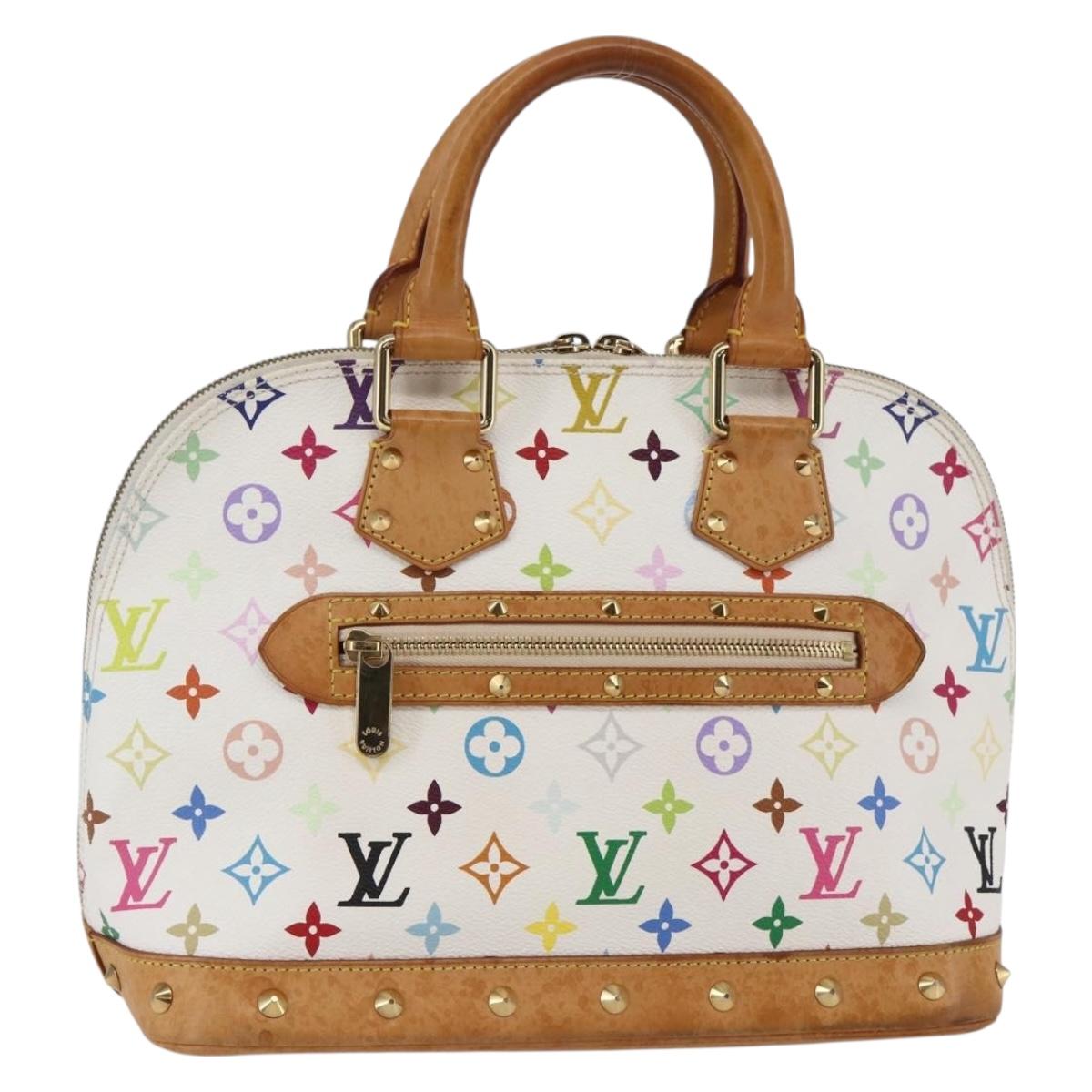 LOUIS VUITTON Monogram Multicolor Alma Hand Bag White M92647 LV Auth yk19689