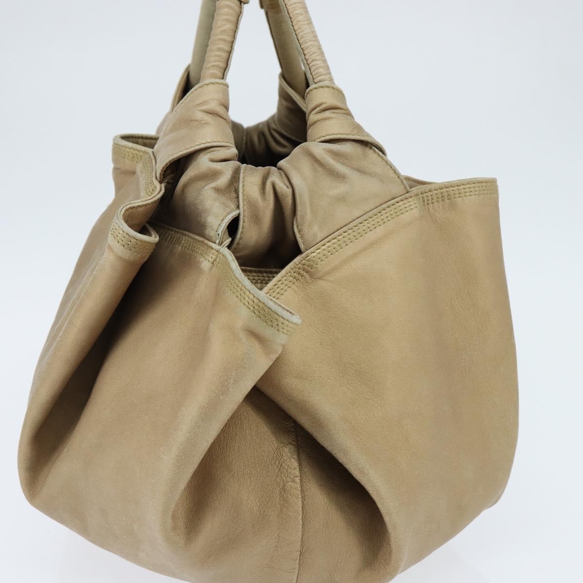 LOEWE Anagram Nappa Aire Hand Bag Leather Gold Tone Auth yk19696