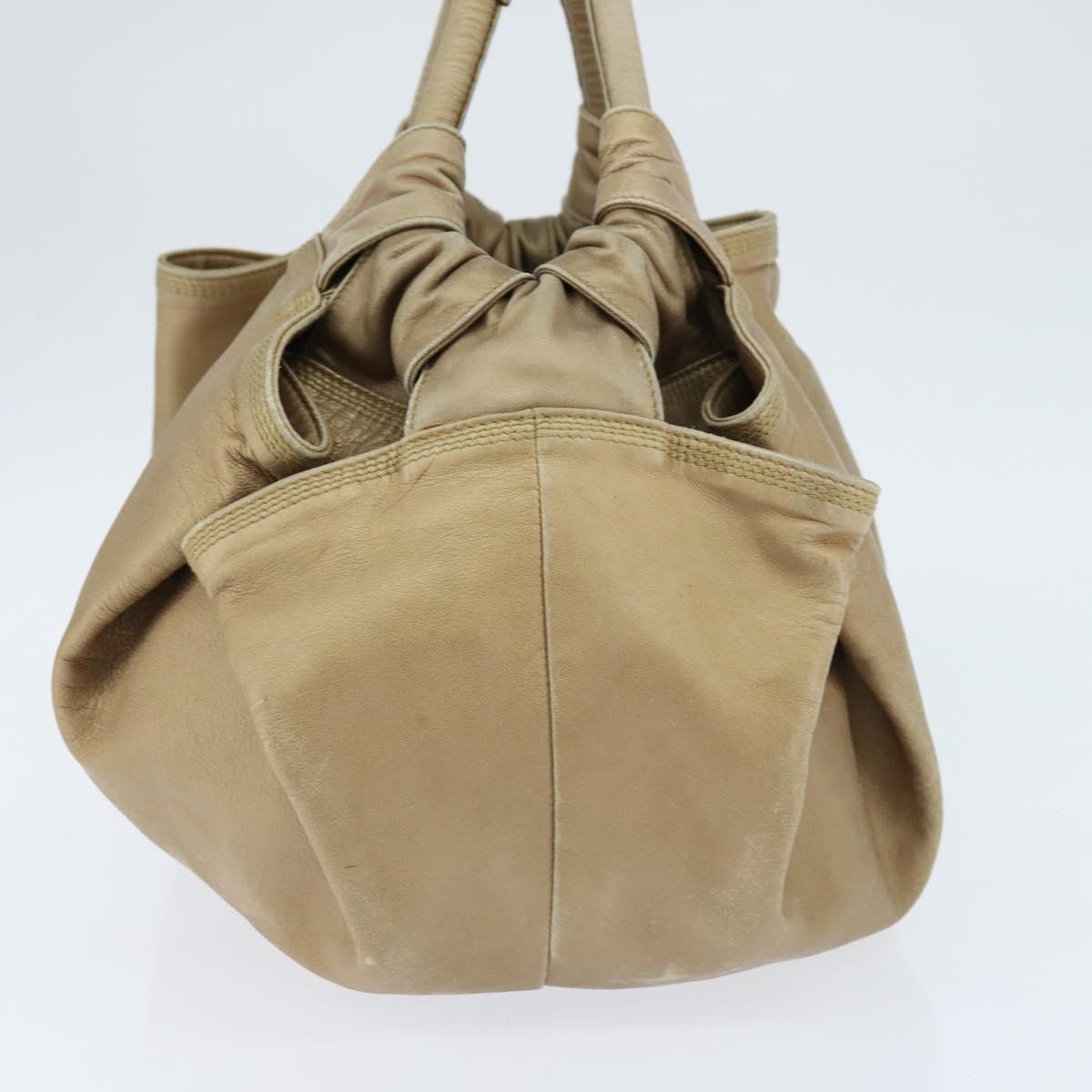 LOEWE Anagram Nappa Aire Hand Bag Leather Gold Tone Auth yk19696