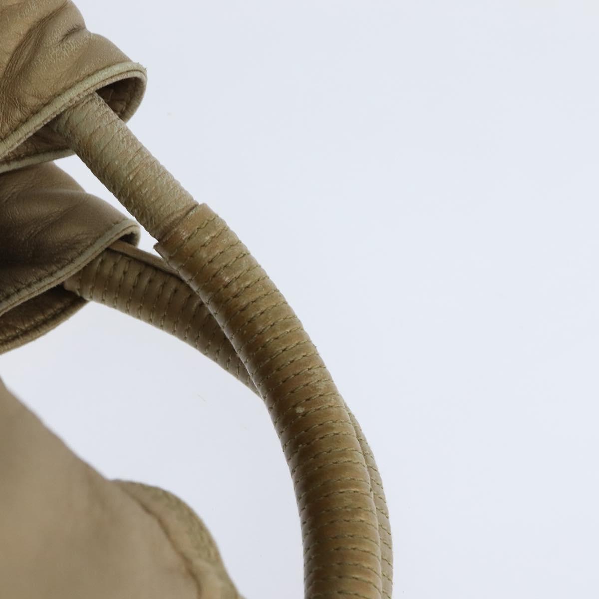 LOEWE Anagram Nappa Aire Hand Bag Leather Gold Tone Auth yk19696