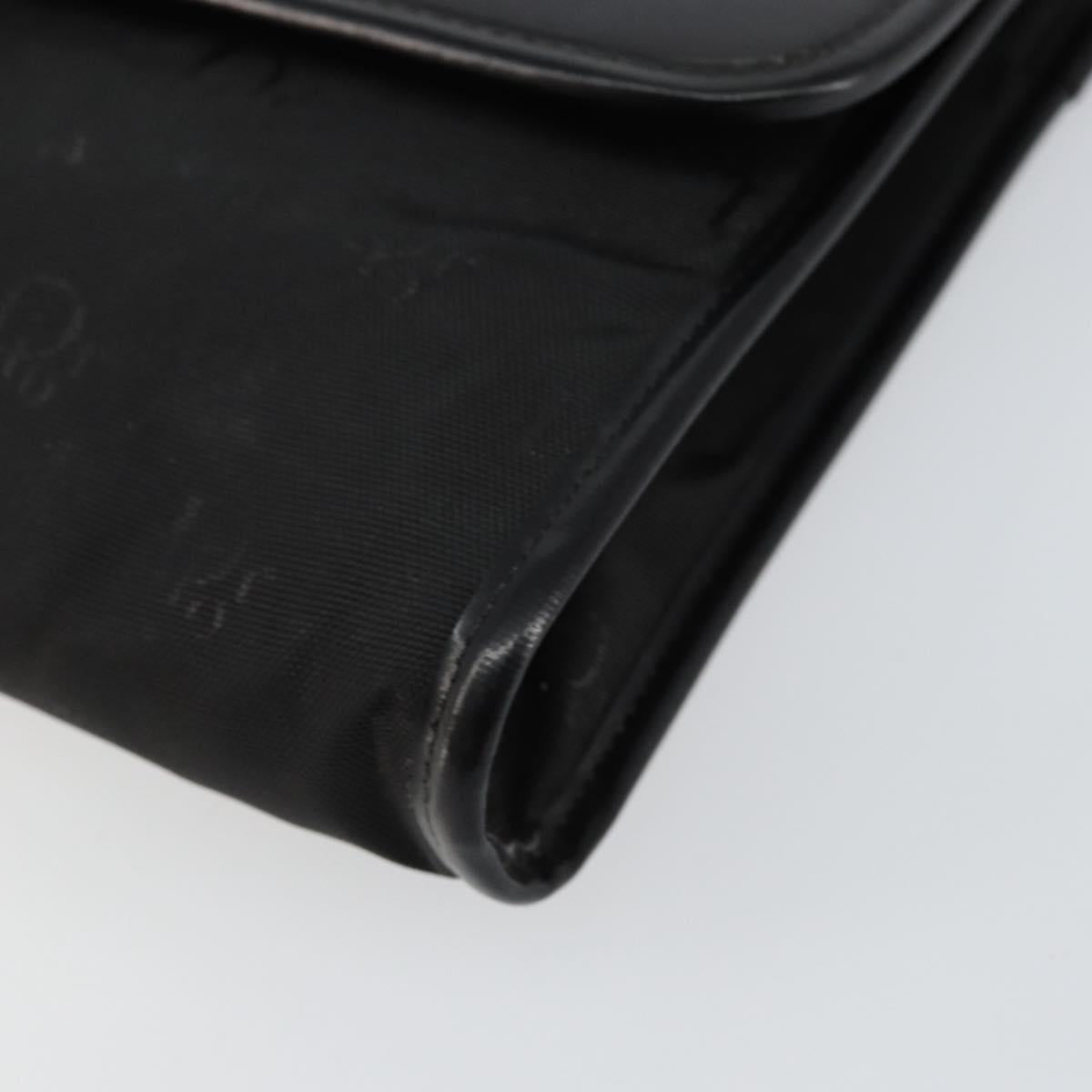 Christian Dior Chain Shoulder Bag Nylon Black Gold Auth yk19698