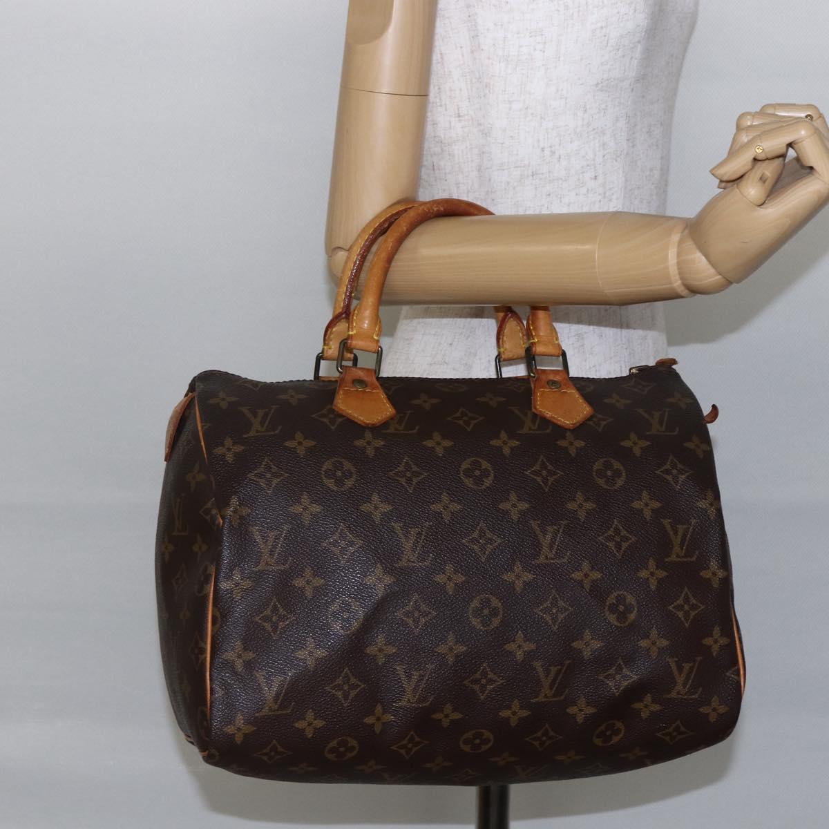 LOUIS VUITTON Monogram Speedy 30 Hand Bag M41526 LV Auth yk19699