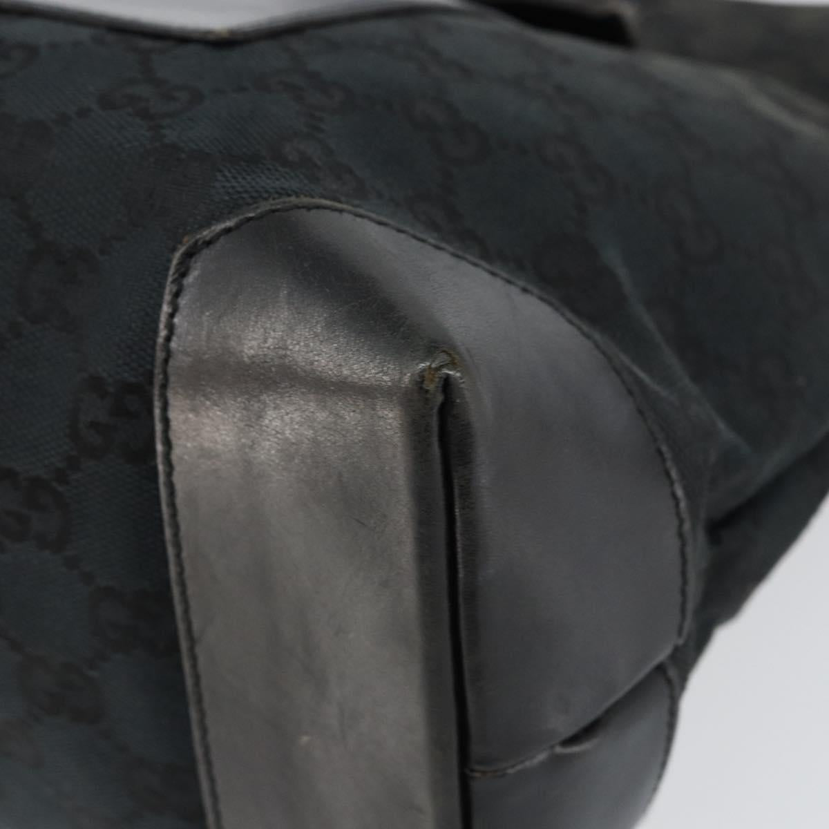 GUCCI GG Canvas Tote Bag Black Silver 34339 Auth yk19701