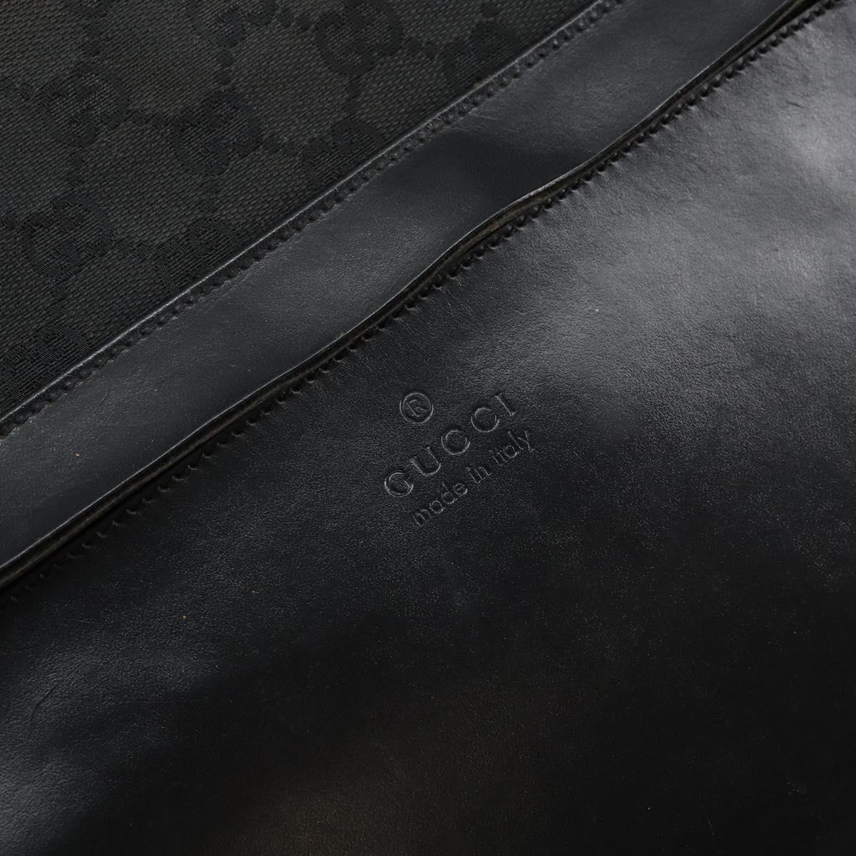 GUCCI GG Canvas Tote Bag Black Silver 34339 Auth yk19701