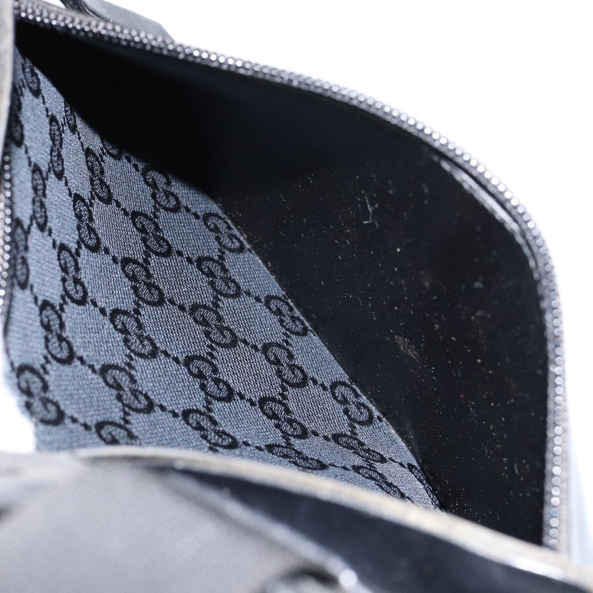 GUCCI GG Canvas Tote Bag Black Silver 34339 Auth yk19701