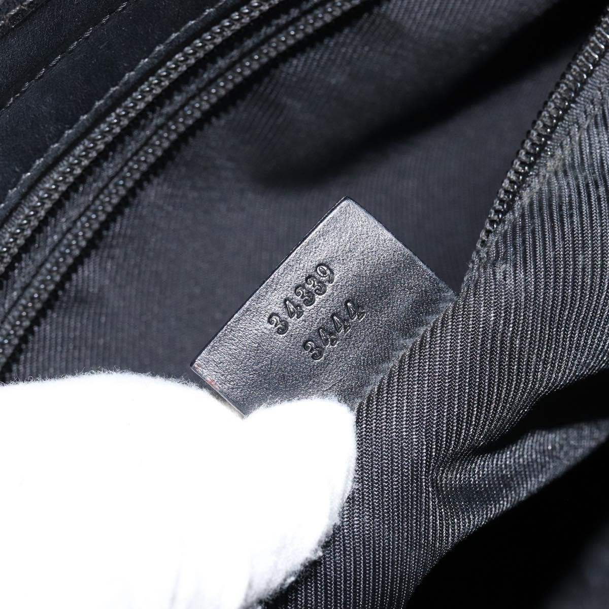 GUCCI GG Canvas Tote Bag Black Silver 34339 Auth yk19701