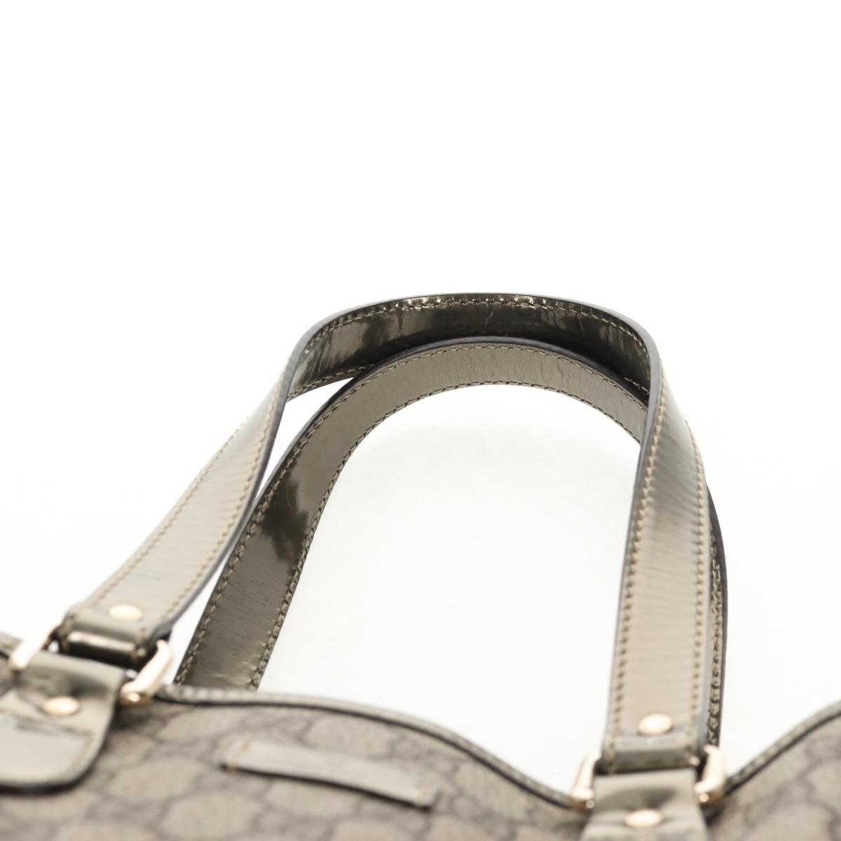 GUCCI GG Supreme Tote Bag PVC Leather Beige Silver 189897 Auth yk19708V