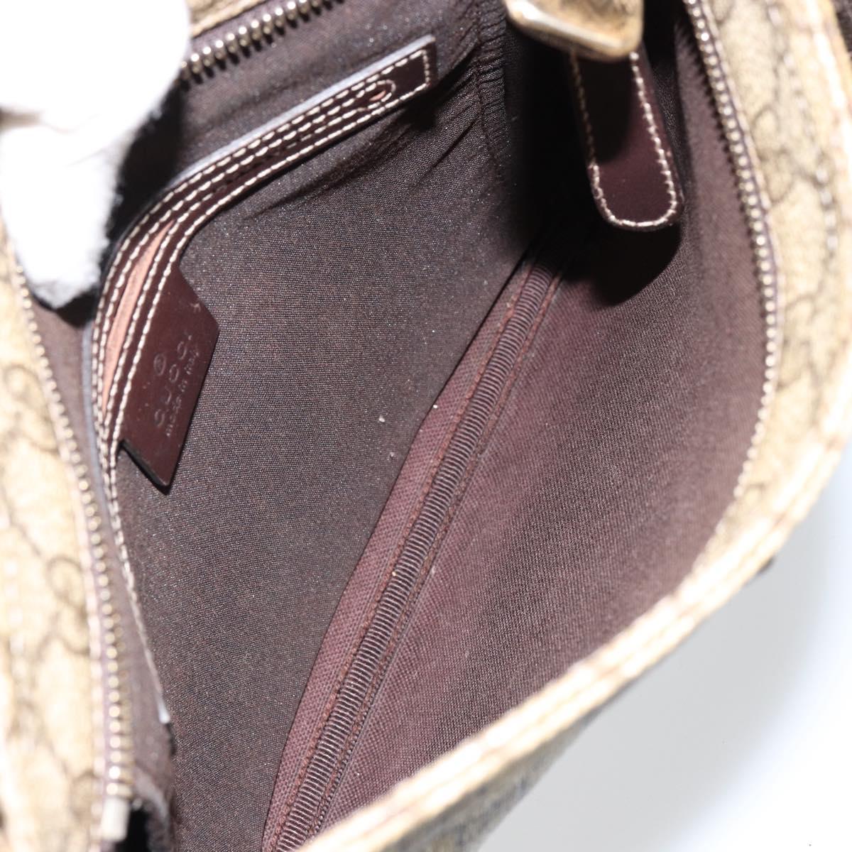 GUCCI GG Supreme Shoulder Bag PVC Beige Gold 201538 Auth yk19709