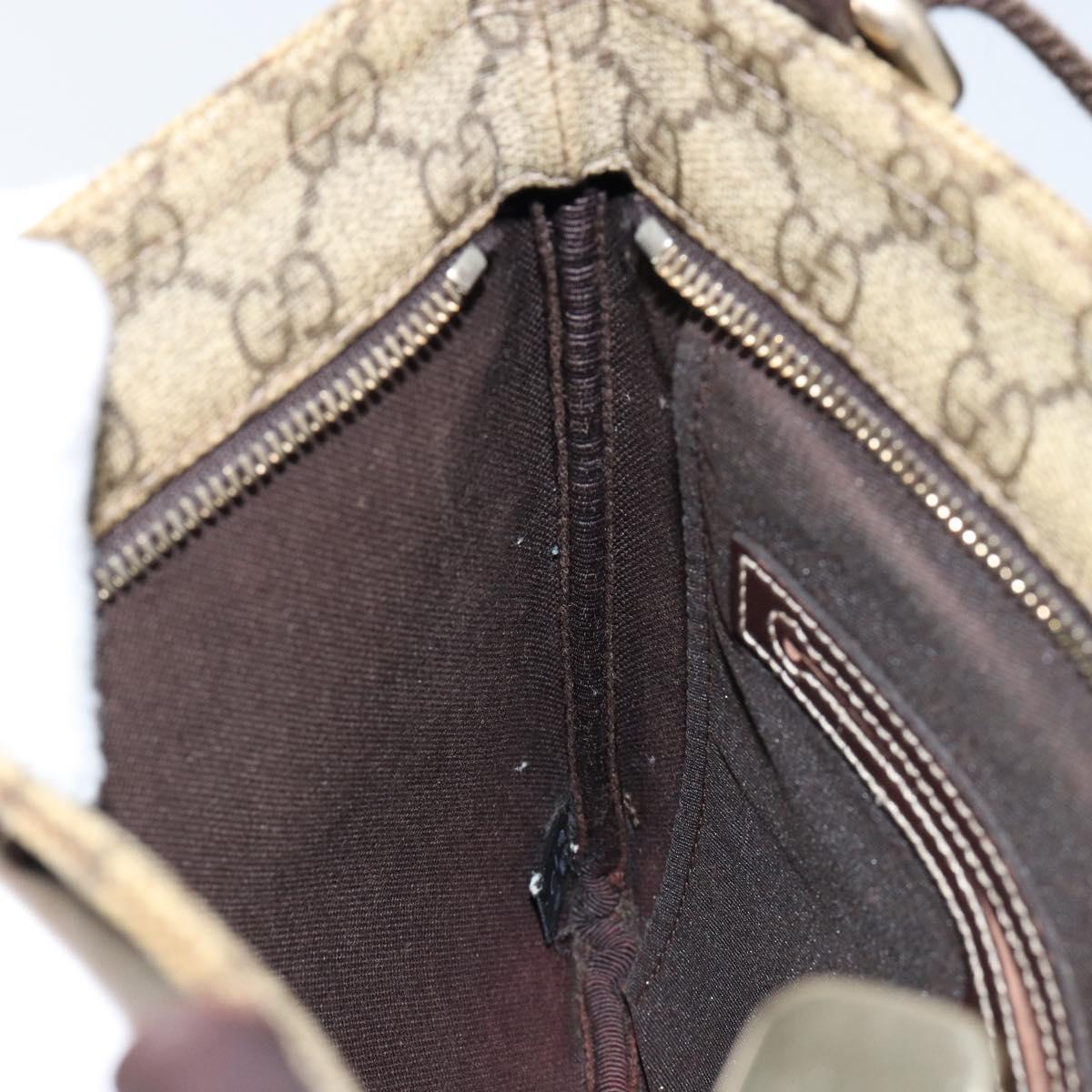 GUCCI GG Supreme Shoulder Bag PVC Beige Gold 201538 Auth yk19709