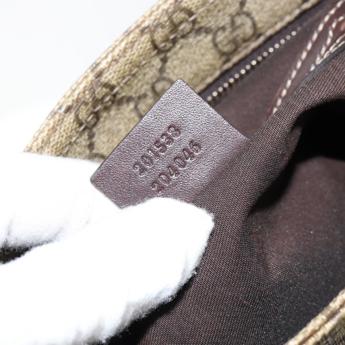 GUCCI GG Supreme Shoulder Bag PVC Beige Gold 201538 Auth yk19709