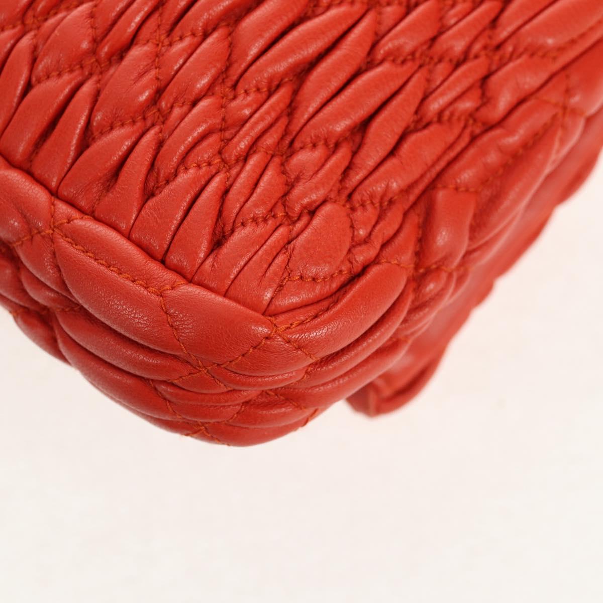 Miu Miu Matelasse Bijoux Shoulder Bag Leather Orange Gold Auth yk19711V