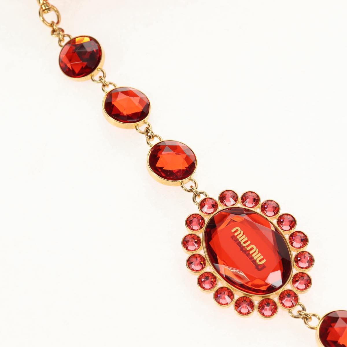 Miu Miu Matelasse Bijoux Shoulder Bag Leather Orange Gold Auth yk19711V