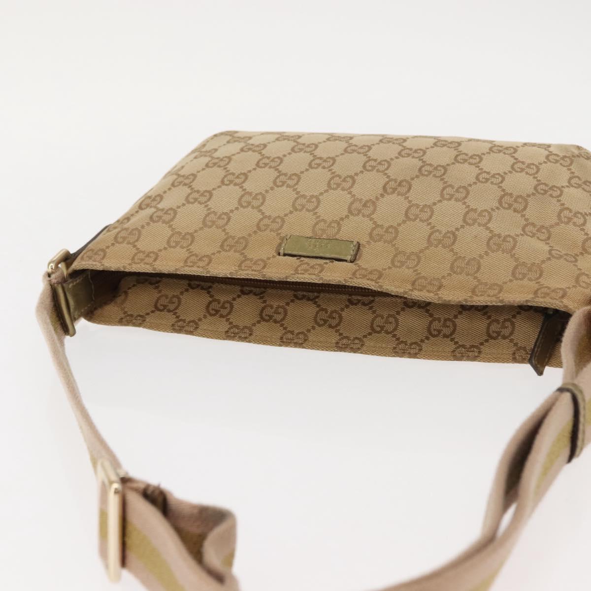 GUCCI GG Canvas Sherry Line Shoulder Bag Beige Gold 189749 001998 Auth yk19719