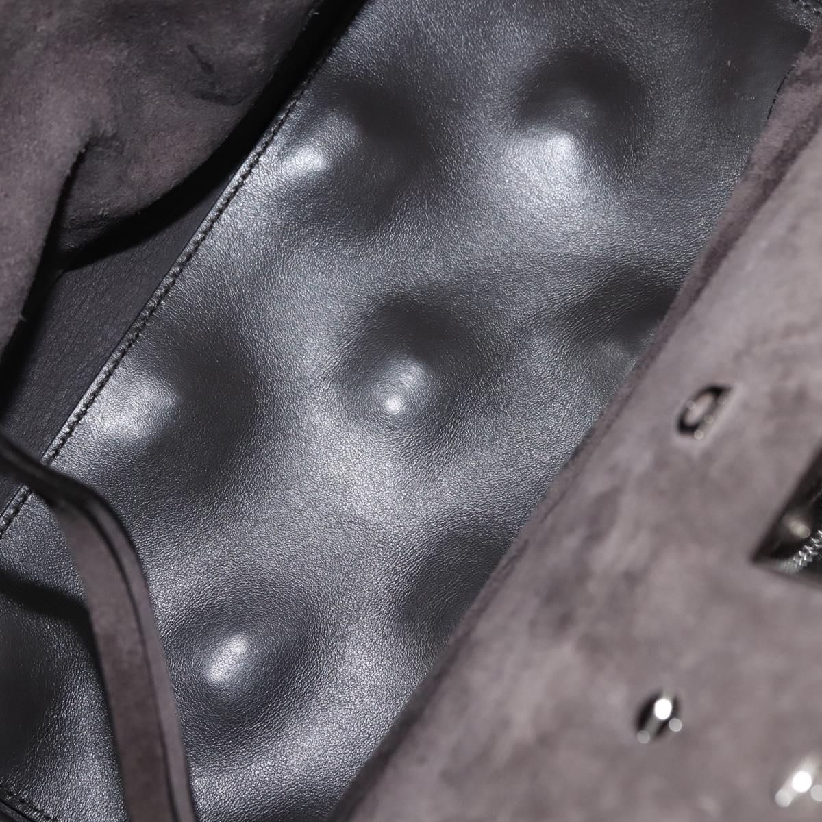 Salvatore Ferragamo Gancini Hand Bag Suede 2way Gray Silver Auth yk19722