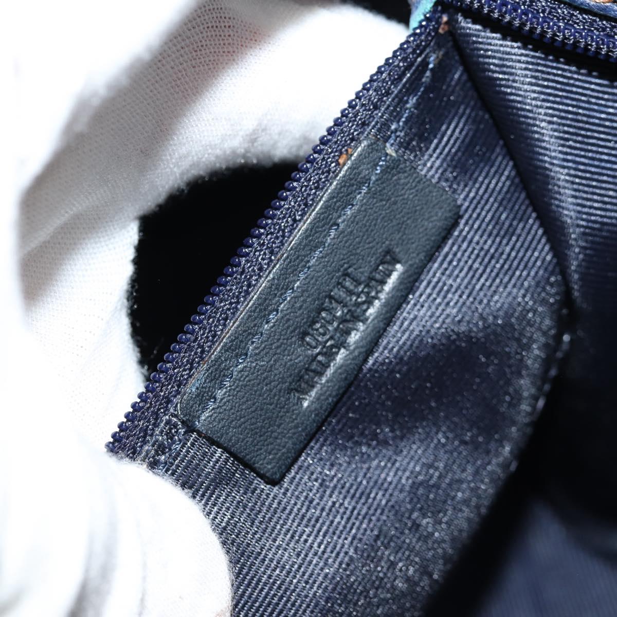 LOEWE Sender Shoulder Bag Leather Navy Silver Auth yk19723V