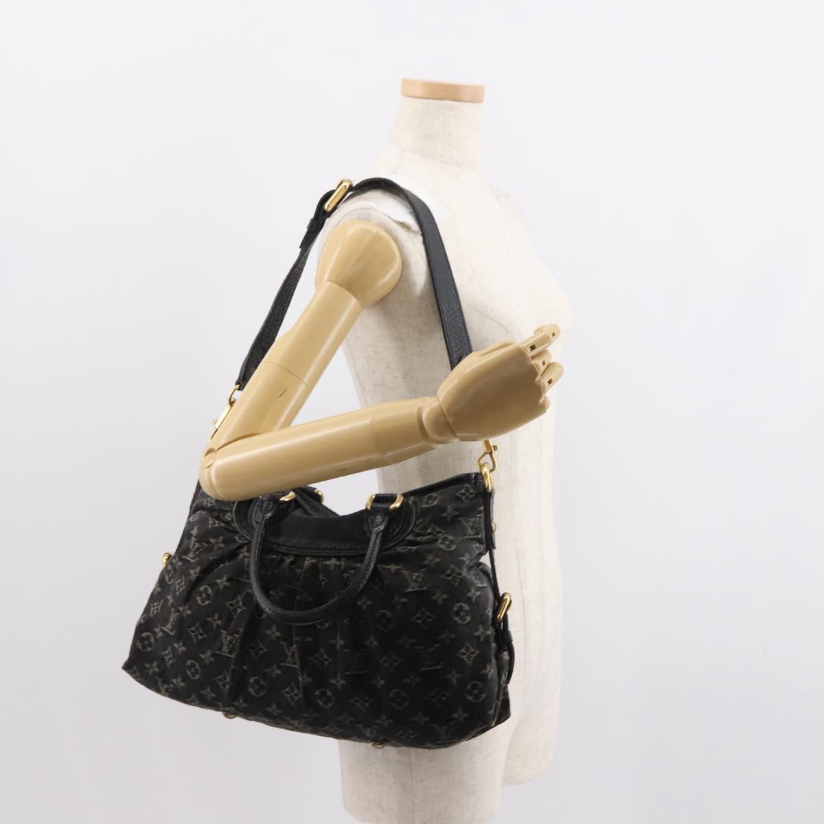 LOUIS VUITTON Monogram Denim Neo Cabby MM Bag 2way Black M95351 LV Auth yk19739