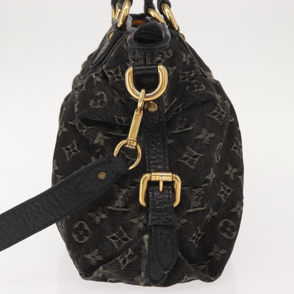 LOUIS VUITTON Monogram Denim Neo Cabby MM Bag 2way Black M95351 LV Auth yk19739