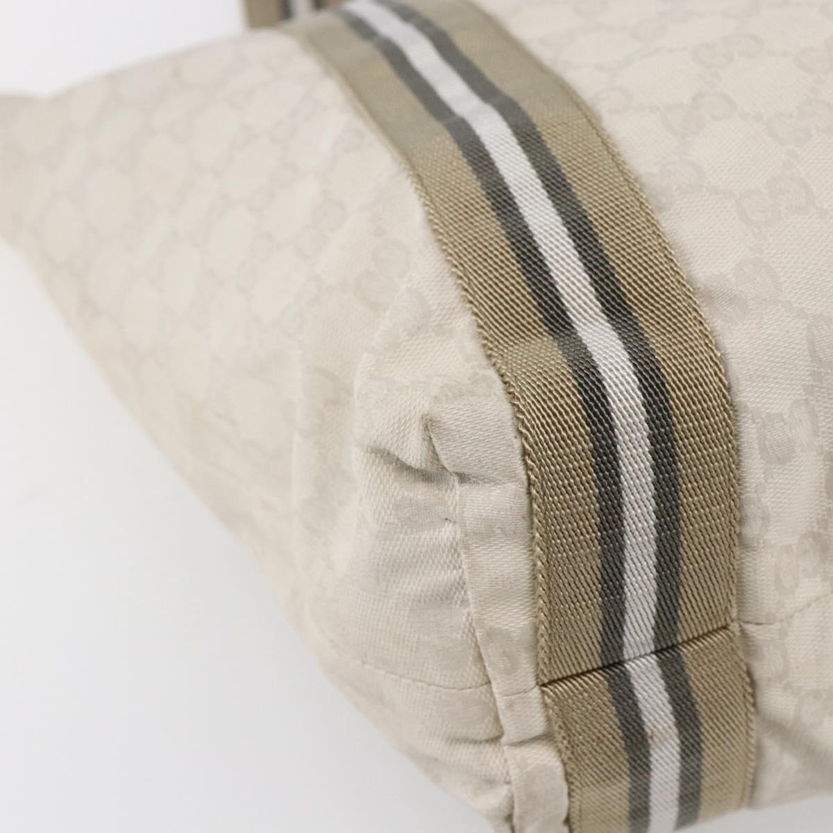 GUCCI GG Canvas Tote Bag White Beige 189669 Auth yk19750