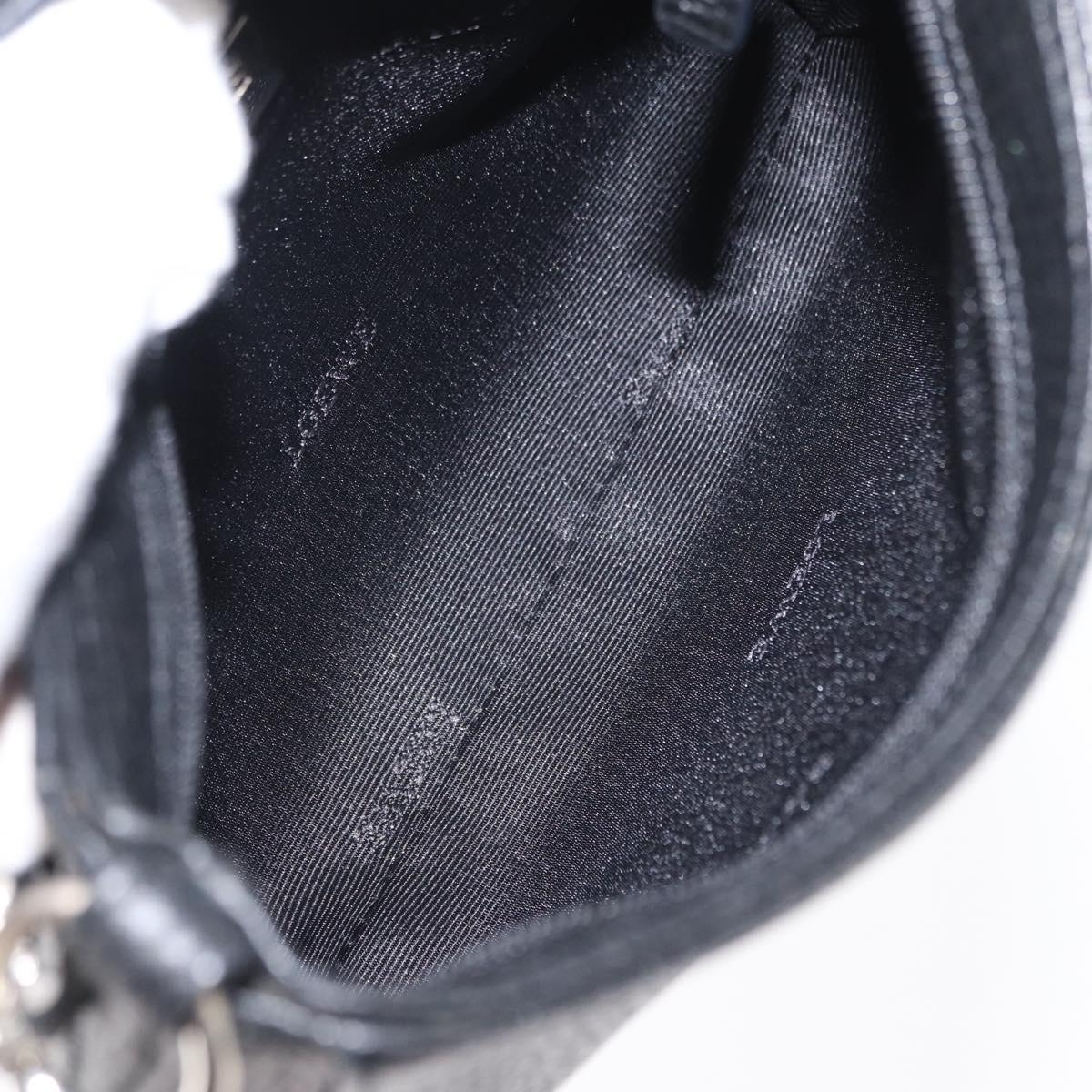 LOEWE Accessory Pouch Leather Black Silver Auth yk19756