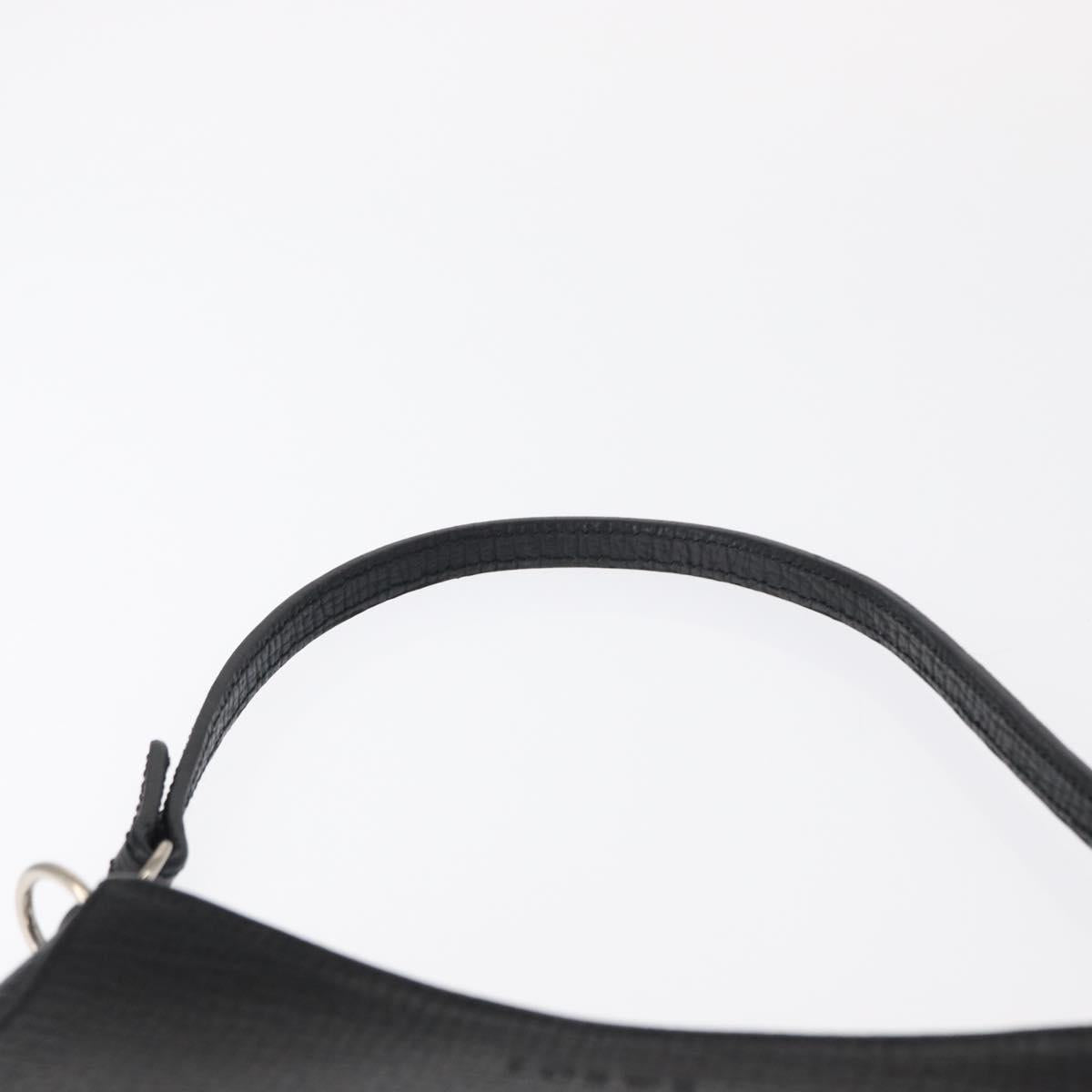 LOEWE Accessory Pouch Leather Black Silver Auth yk19756