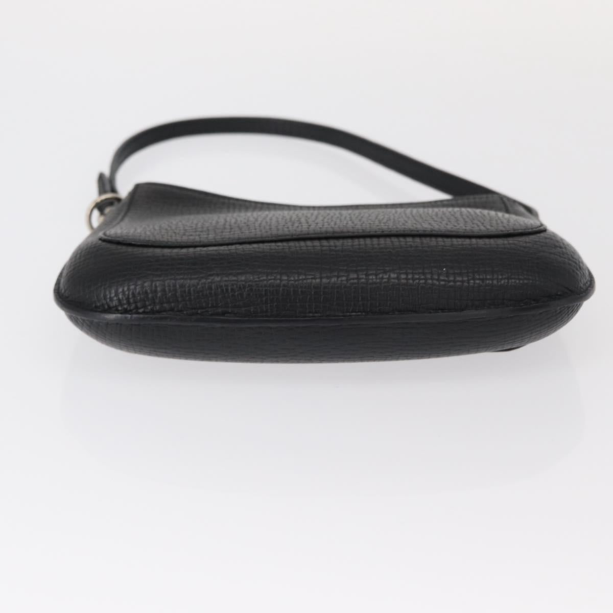 LOEWE Accessory Pouch Leather Black Silver Auth yk19756