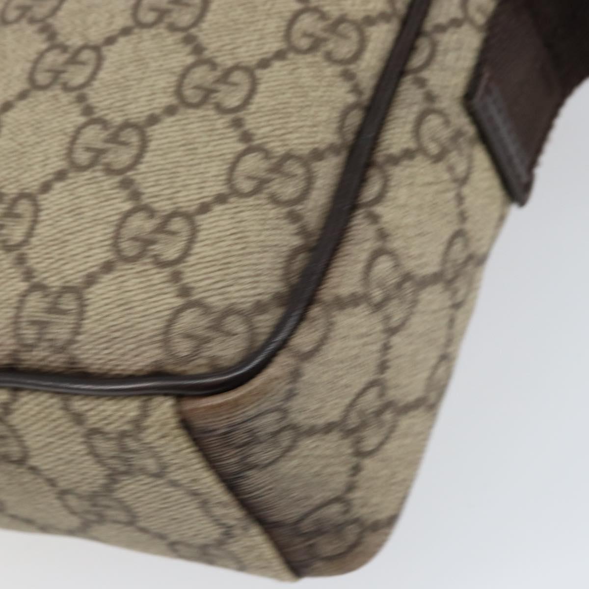 GUCCI GG Supreme Shoulder Bag PVC Beige Silver 122754 Auth yk19762