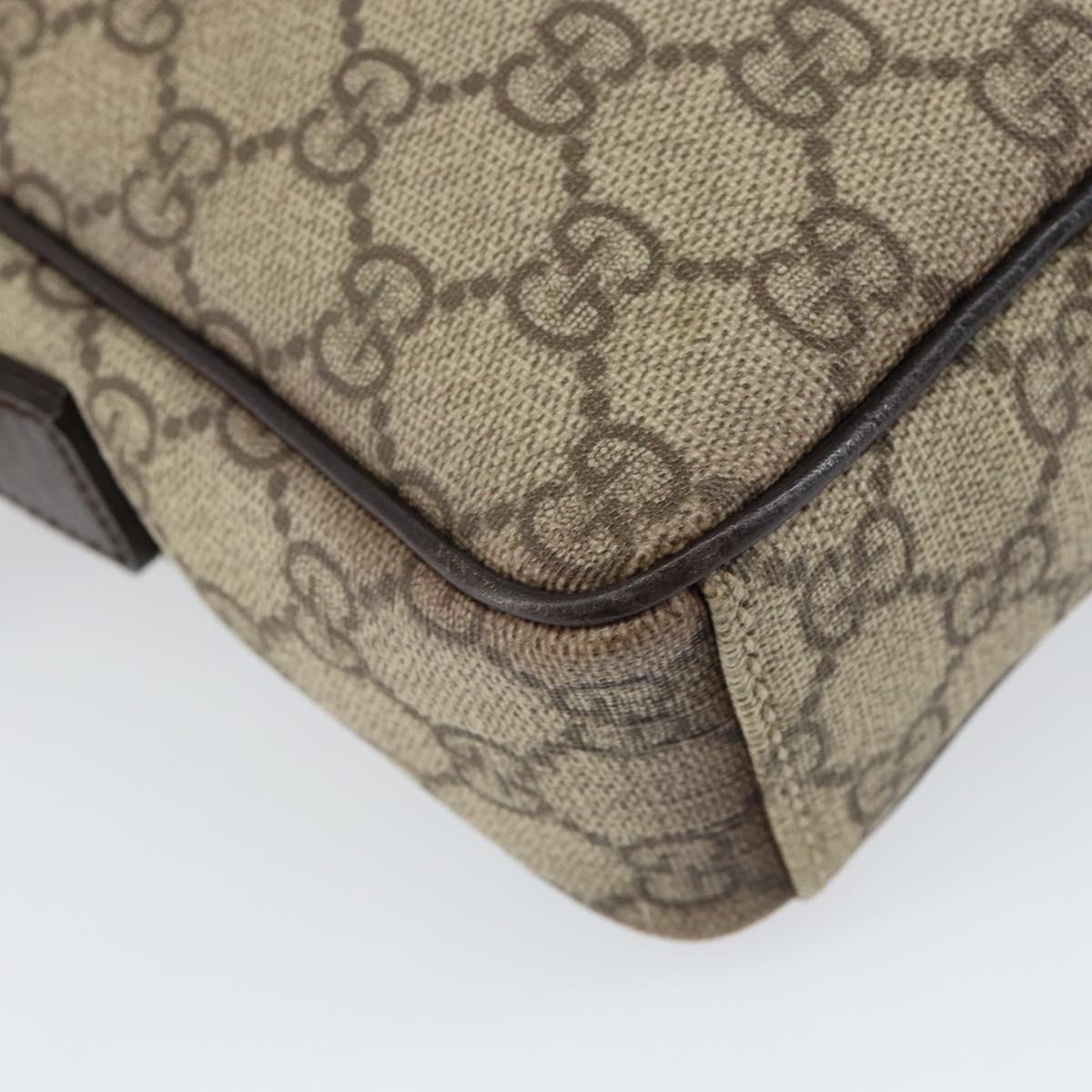 GUCCI GG Supreme Shoulder Bag PVC Beige Silver 122754 Auth yk19762