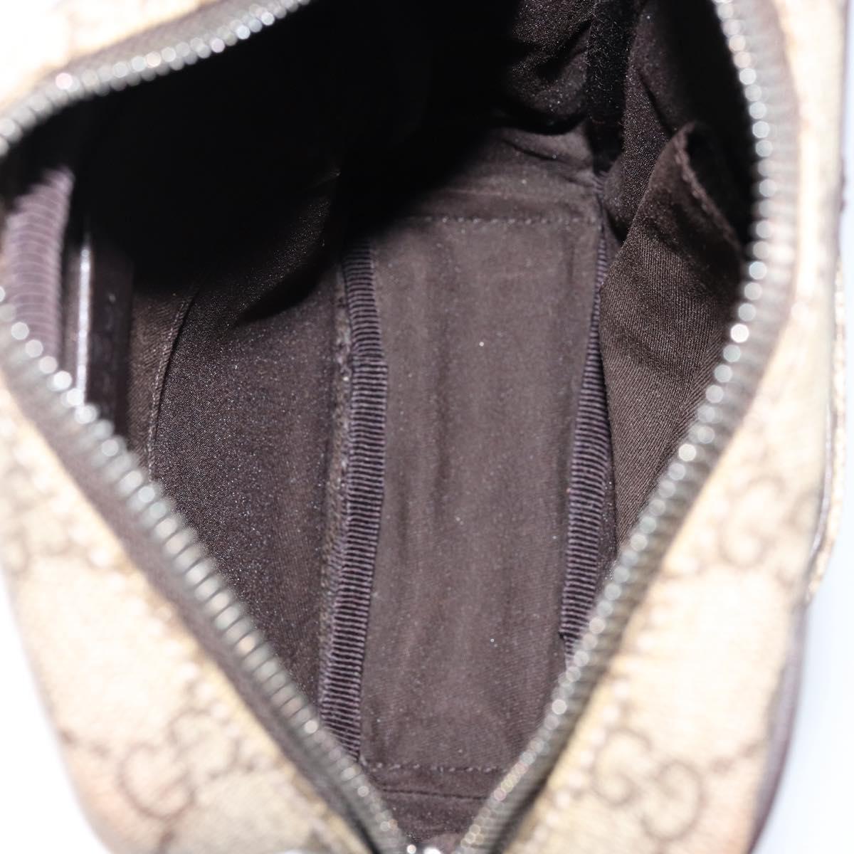 GUCCI GG Supreme Shoulder Bag PVC Beige Silver 122754 Auth yk19762