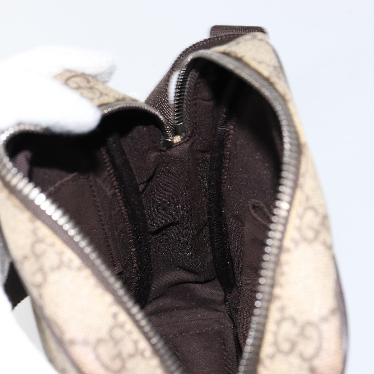 GUCCI GG Supreme Shoulder Bag PVC Beige Silver 122754 Auth yk19762