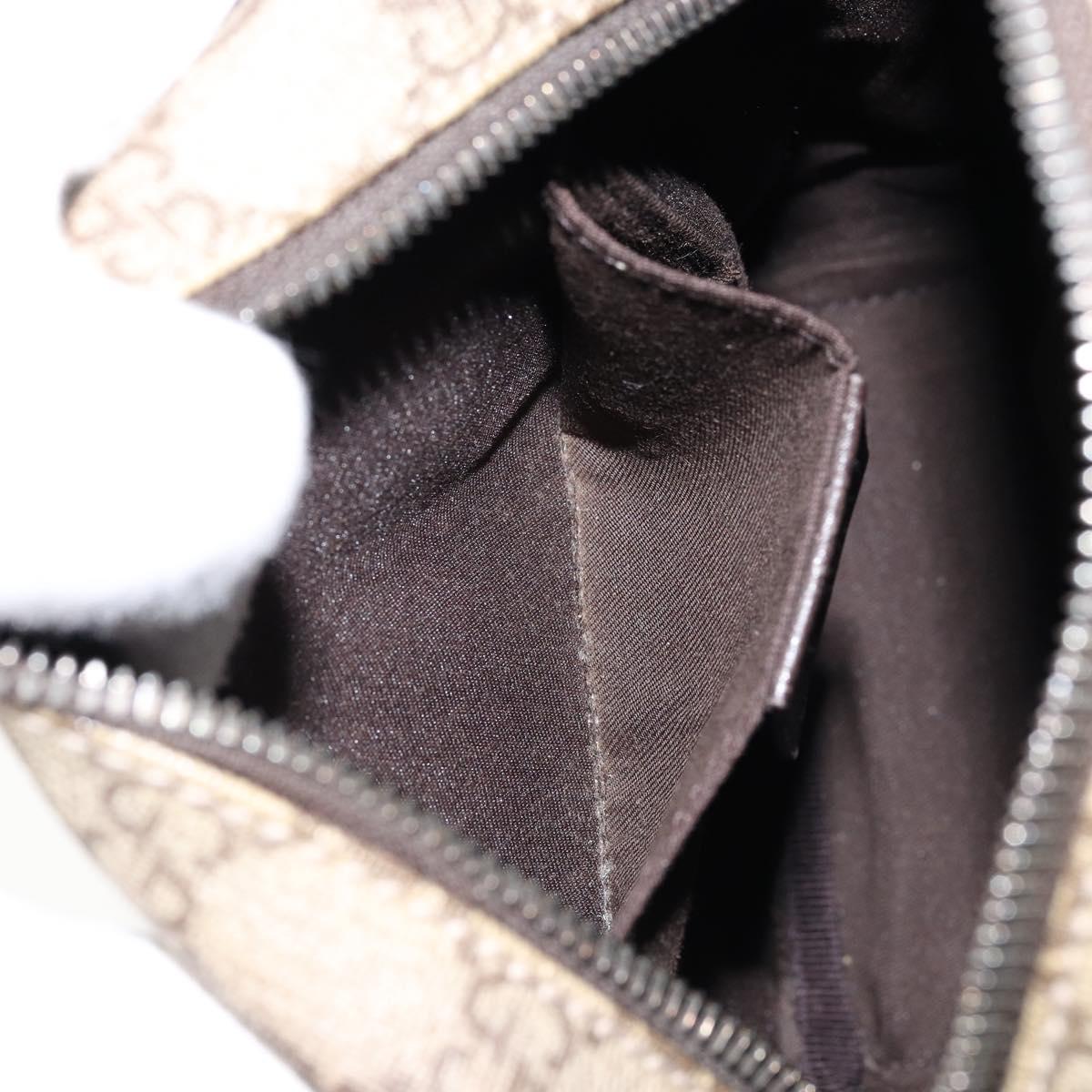 GUCCI GG Supreme Shoulder Bag PVC Beige Silver 122754 Auth yk19762