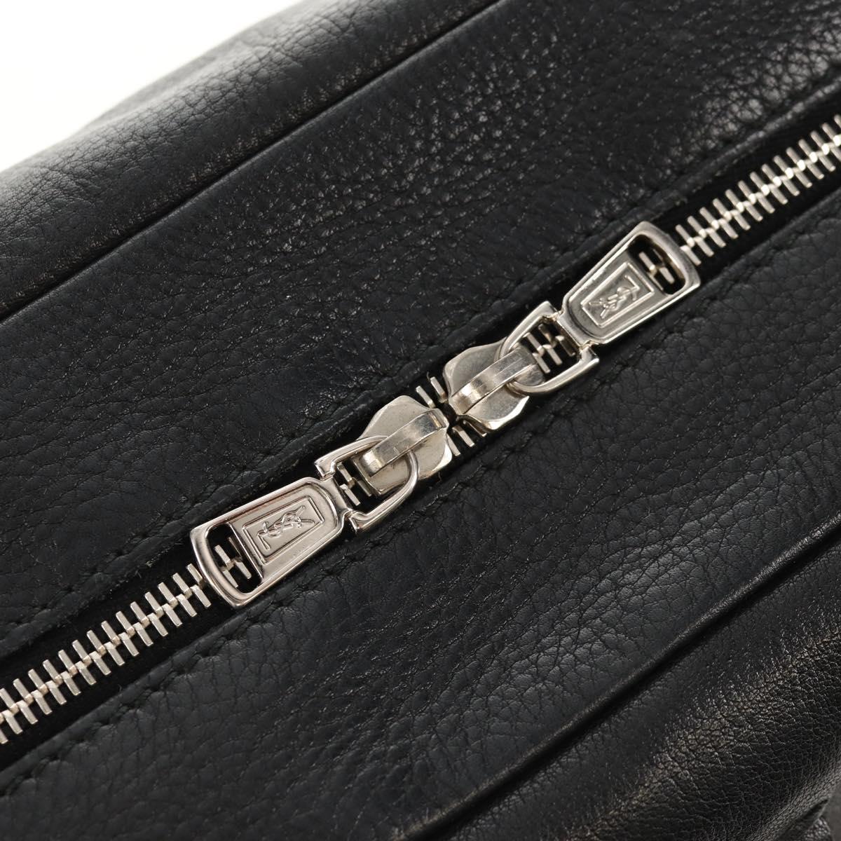 SAINT LAURENT Shoulder Bag Leather Black Silver 227747 Auth yk19763V