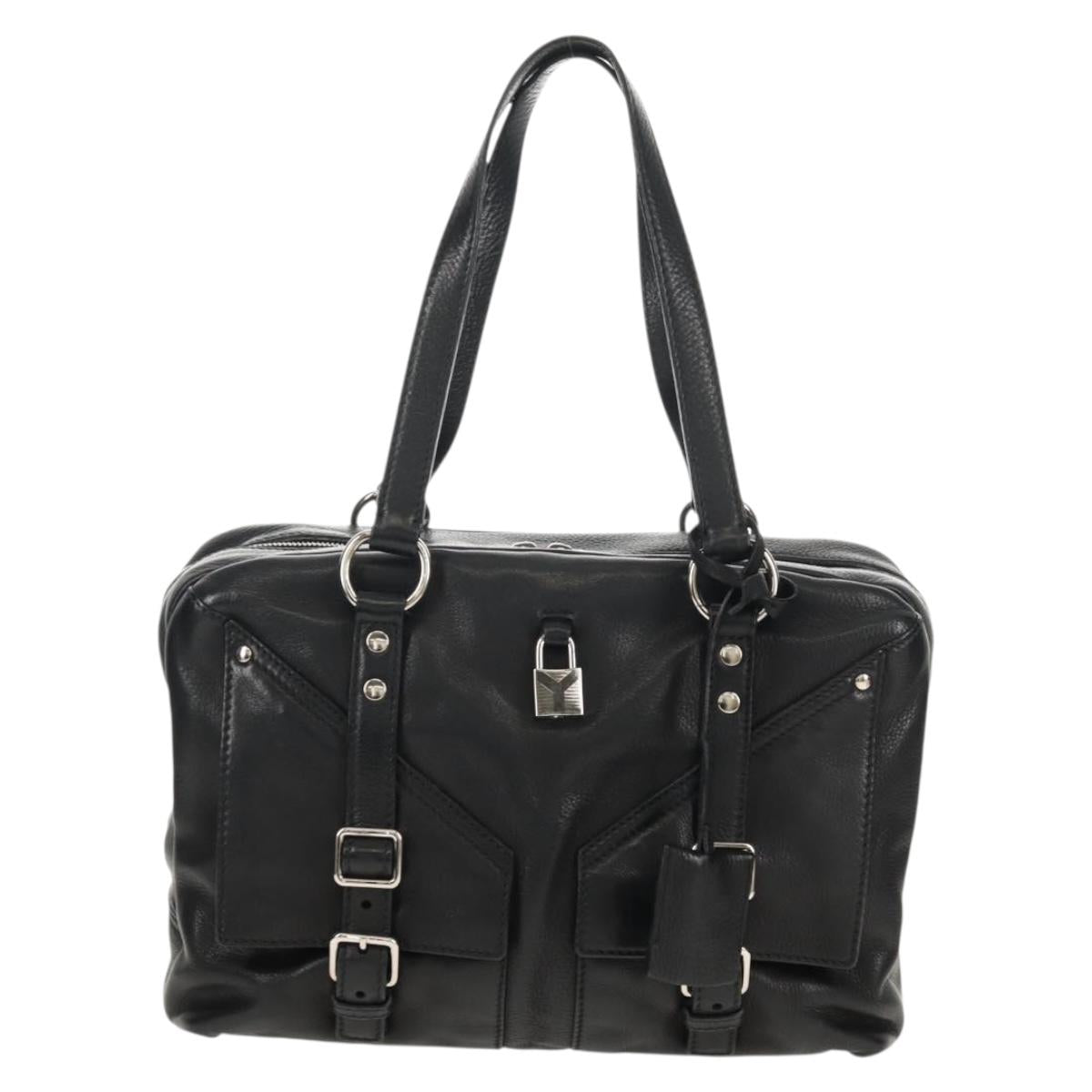 SAINT LAURENT Shoulder Bag Leather Black Silver 227747 Auth yk19763V