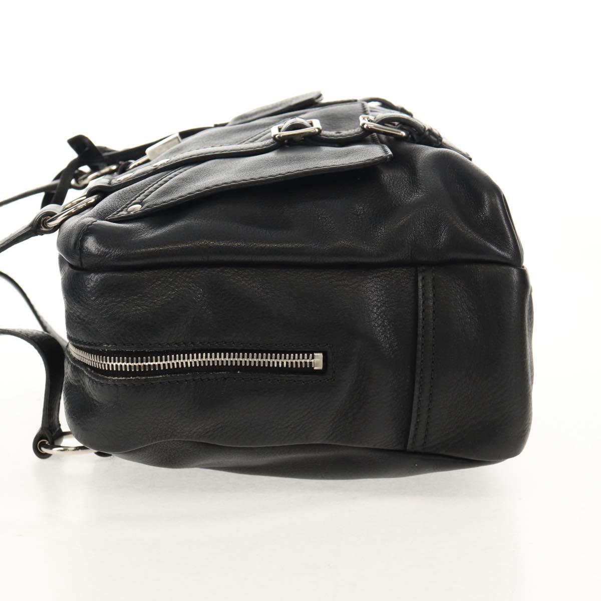 SAINT LAURENT Shoulder Bag Leather Black Silver 227747 Auth yk19763V