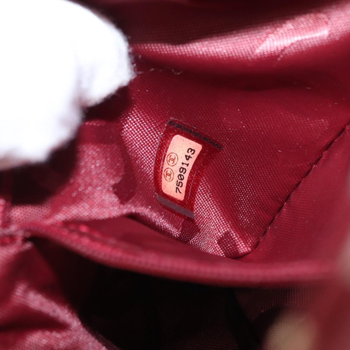 CHANEL Bycy Pouch Canvas Red CC Auth yk19768