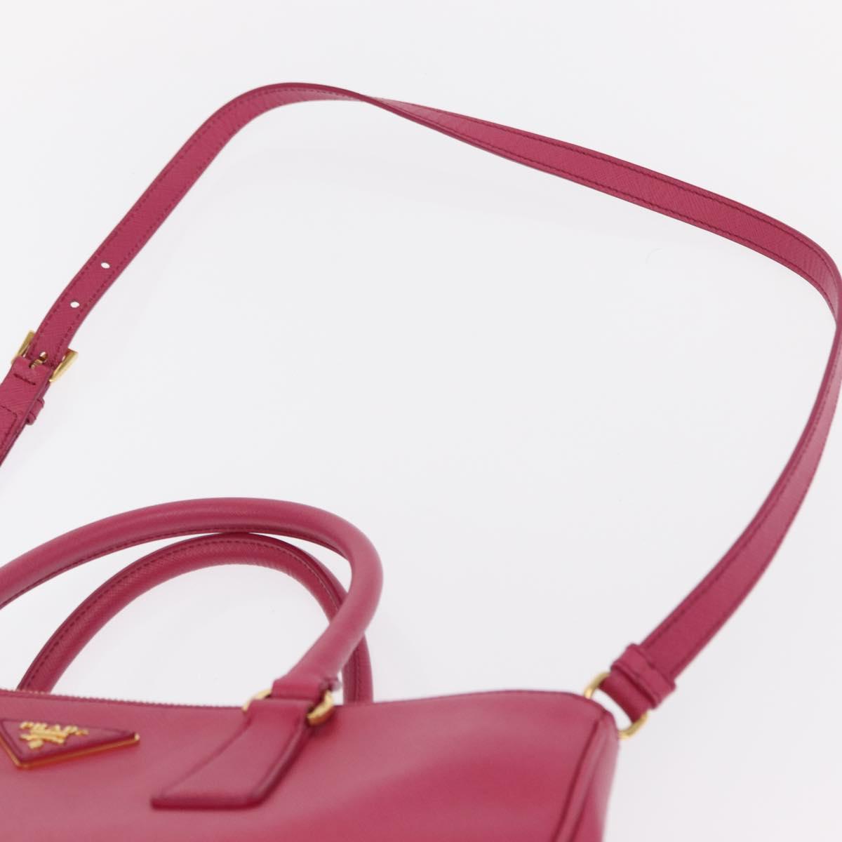 PRADA Galleria Hand Bag Safiano leather 2way Pink Gold Auth yk19769