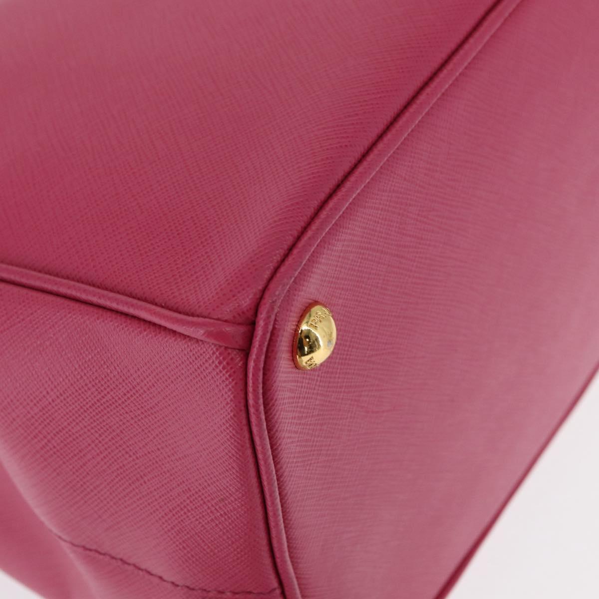PRADA Galleria Hand Bag Safiano leather 2way Pink Gold Auth yk19769