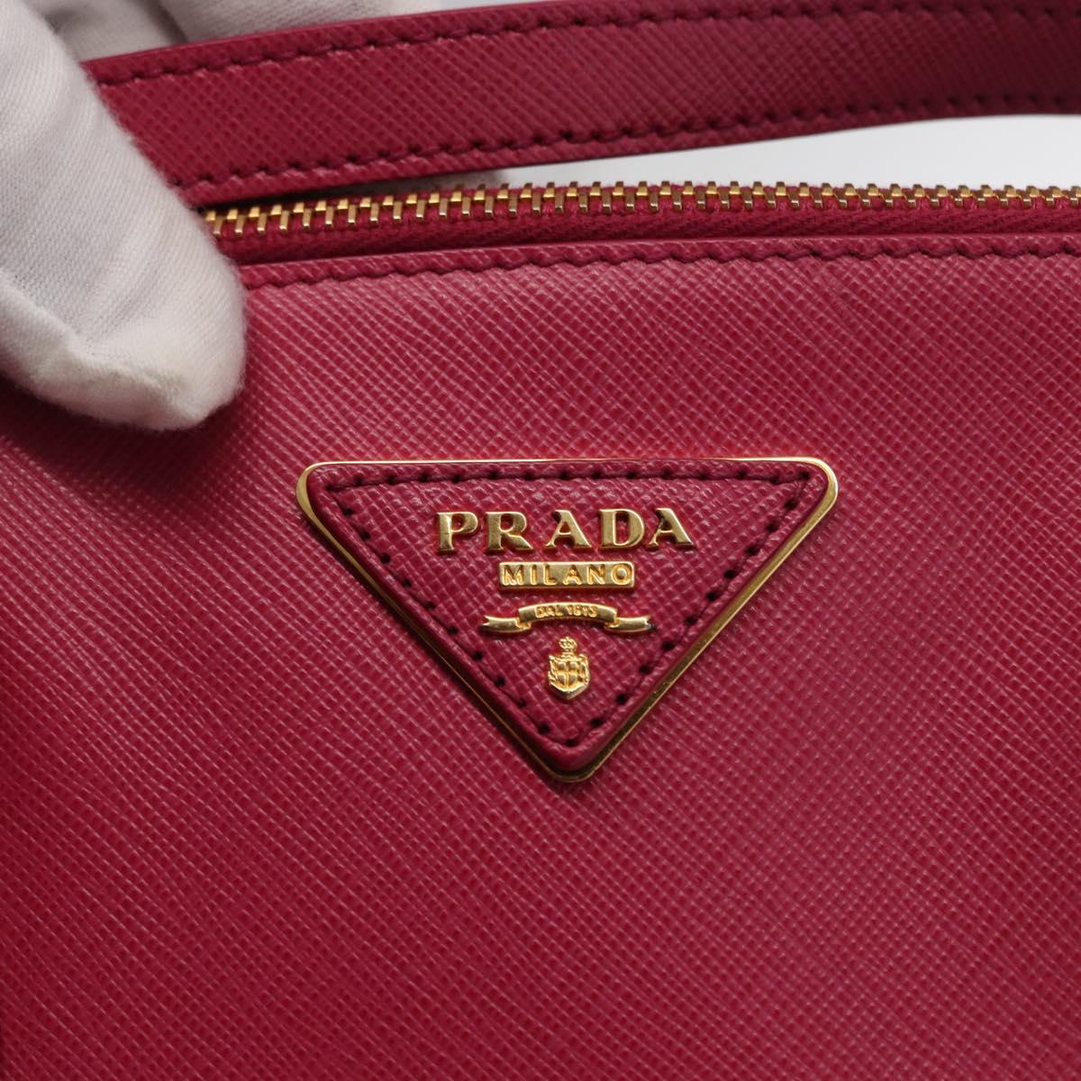 PRADA Galleria Hand Bag Safiano leather 2way Pink Gold Auth yk19769