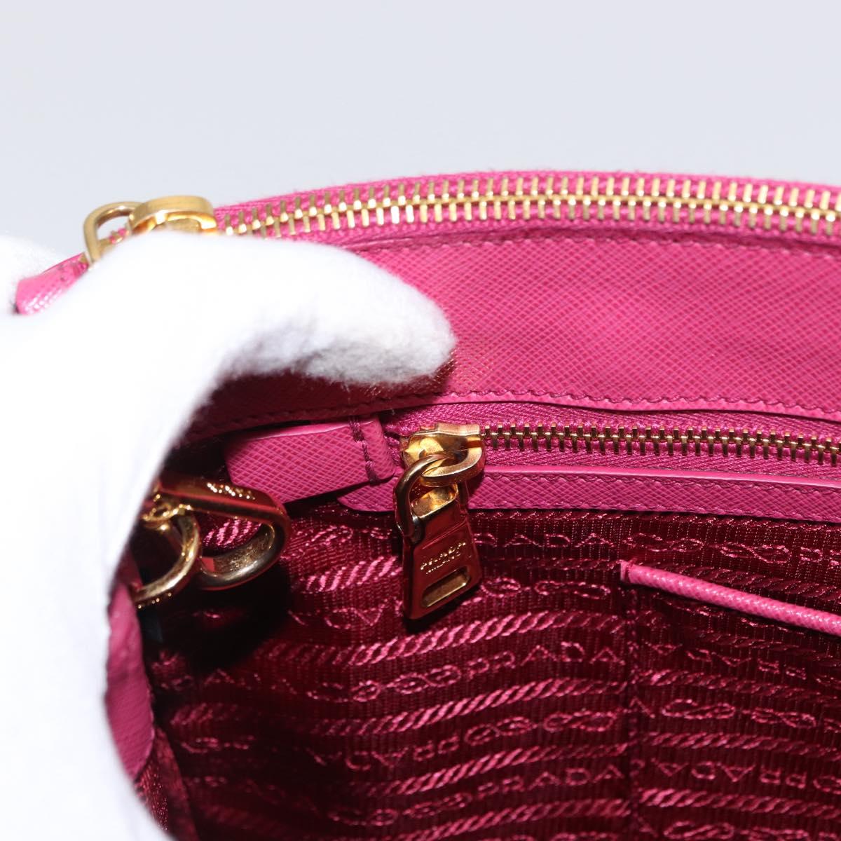 PRADA Galleria Hand Bag Safiano leather 2way Pink Gold Auth yk19769