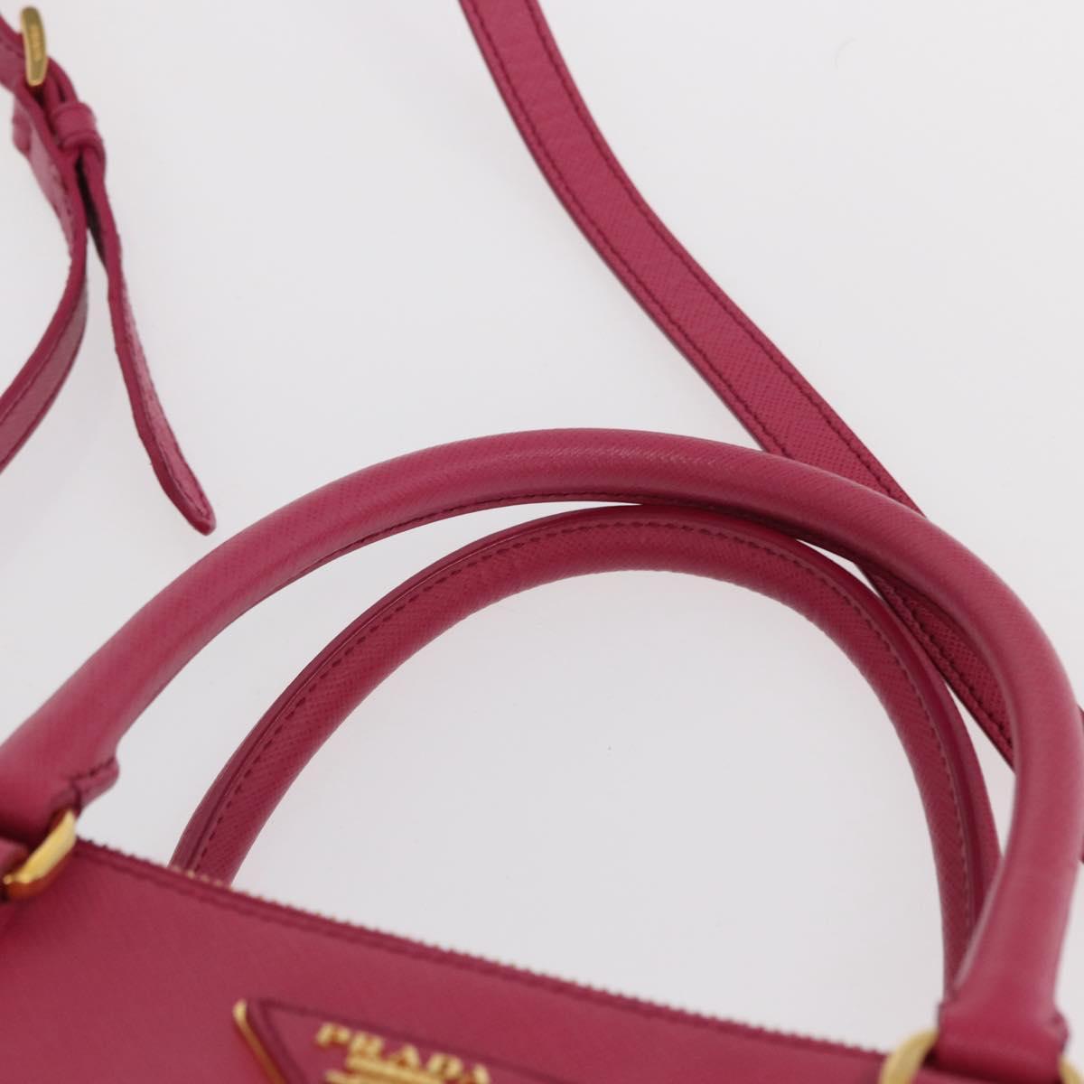 PRADA Galleria Hand Bag Safiano leather 2way Pink Gold Auth yk19769
