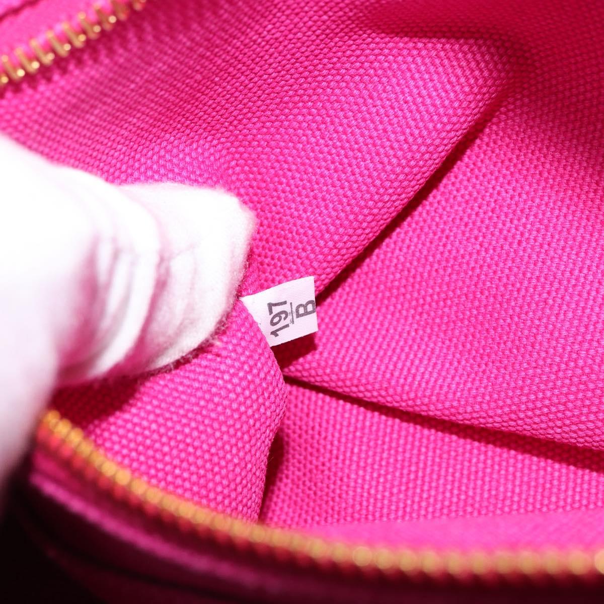 PRADA Canapa MM Hand Bag Canvas Pink Gold Auth yk19772