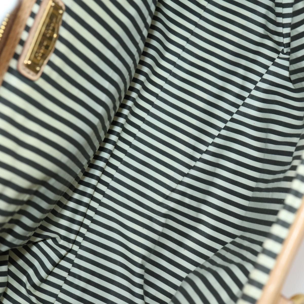 Miu Miu Tote Bag Leather Beige Gold Auth yk19778