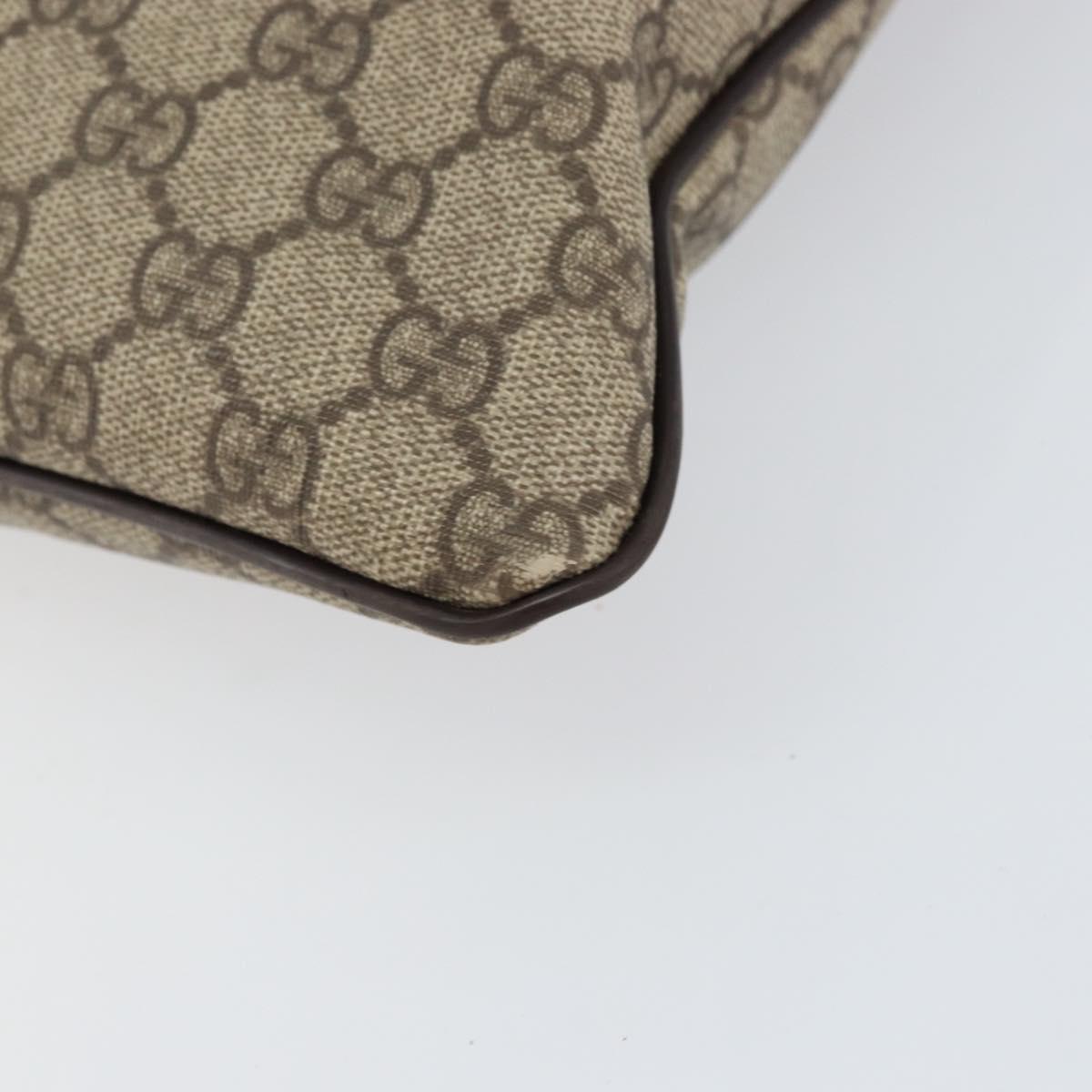 GUCCI GG Supreme Shoulder Bag PVC Beige Gold 201446 Auth yk19779