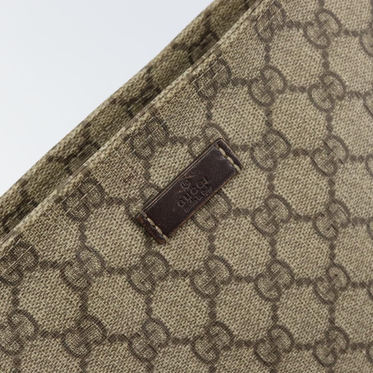 GUCCI GG Supreme Shoulder Bag PVC Beige Gold 201446 Auth yk19779